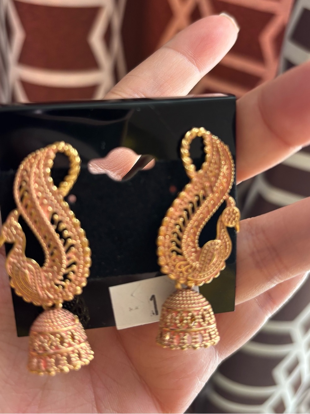 Traditional gold jhumkis!